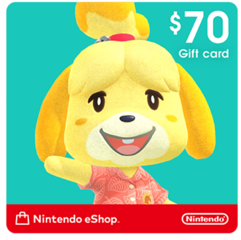 $70 Nintendo Gift Card EEUU