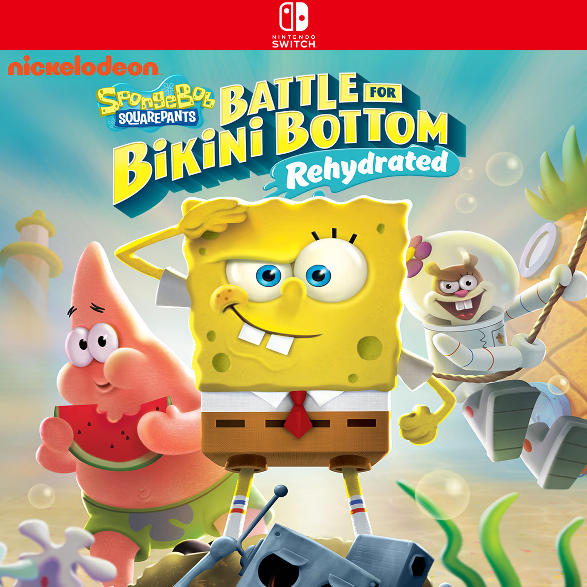 Carátula de SpongeBob SquarePants: Battle for Bikini Bottom - Rehydrated - Nintendo Switch
