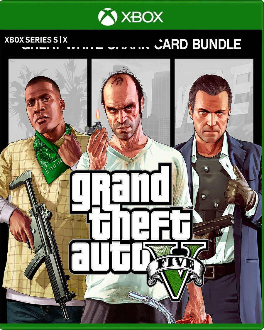 Carátula de Grand Theft Auto V and Great White Shark Card Bundle - Xbox Series X|S