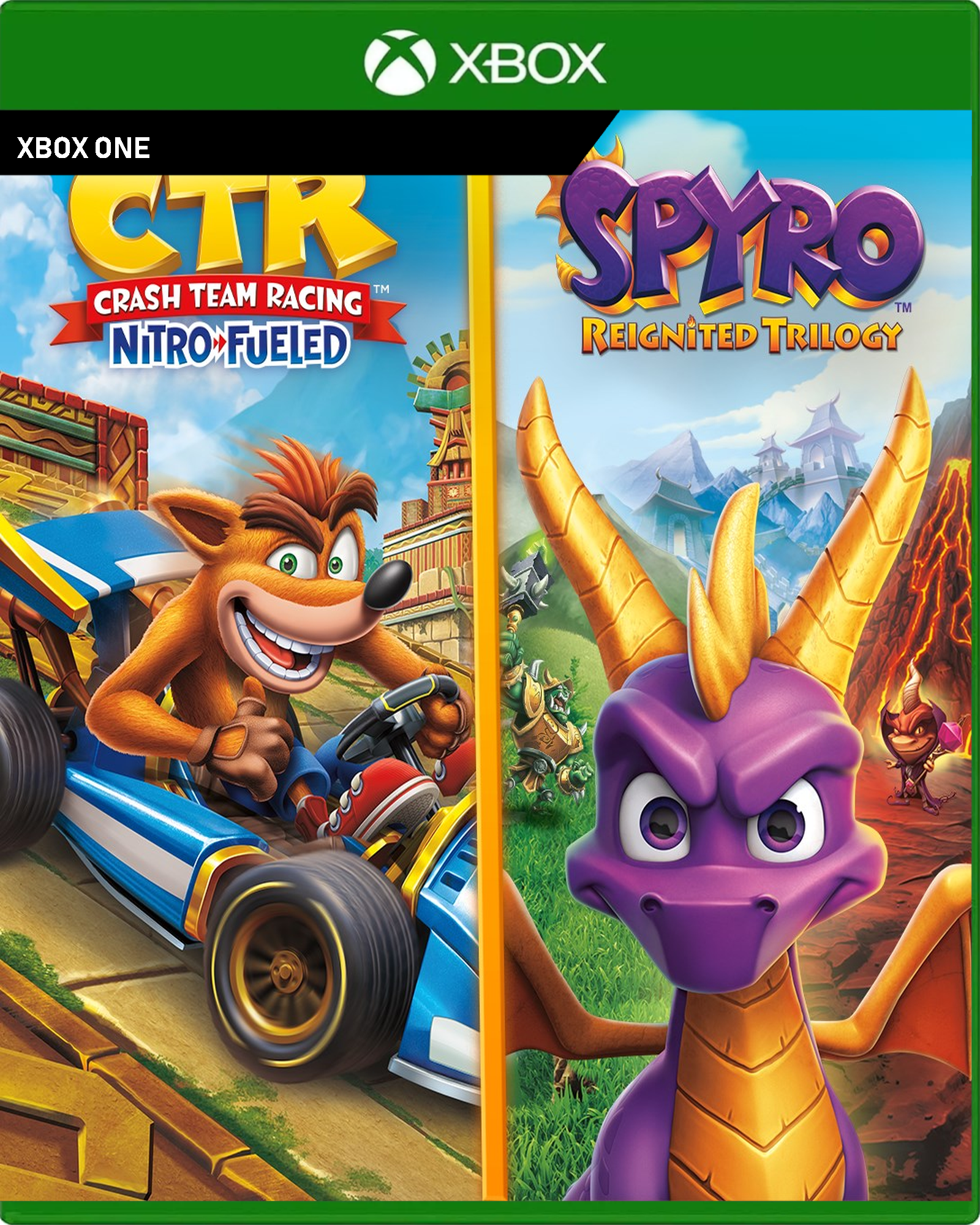 Carátula de Crash Team Racing Nitro-Fueled + Spyro Game Bundle - Xbox One