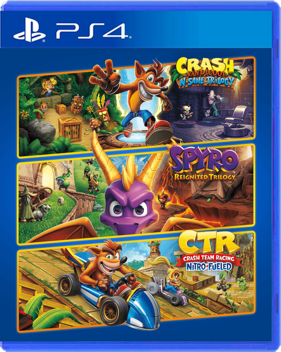 Carátula de Crash + Spyro Triple Play Bundle - PS4